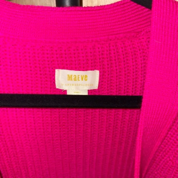 Anthropologie by Maeve Fuchsia Magenta Cardigan Sweater XS - Picture 7 of 7